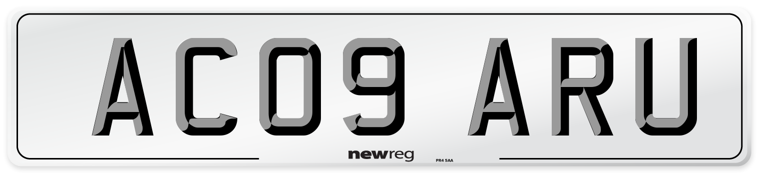 AC09 ARU Number Plate from New Reg